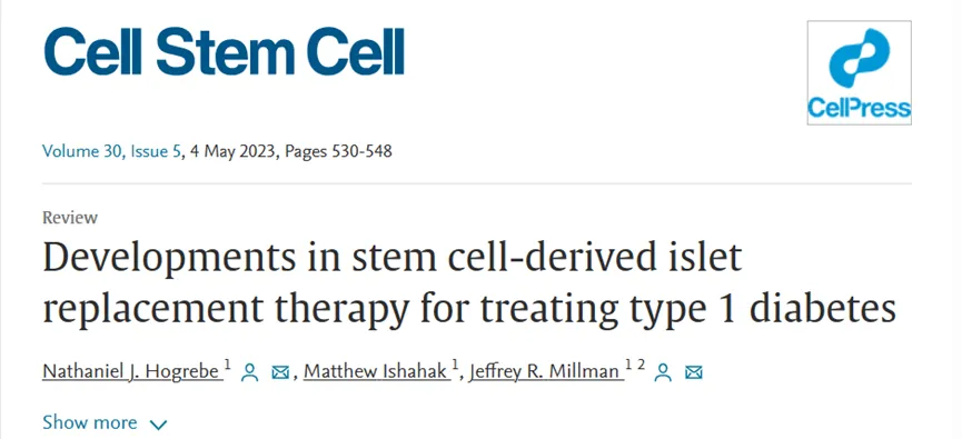 干细胞来源的胰岛替代疗法治疗 1 型糖尿病的进展