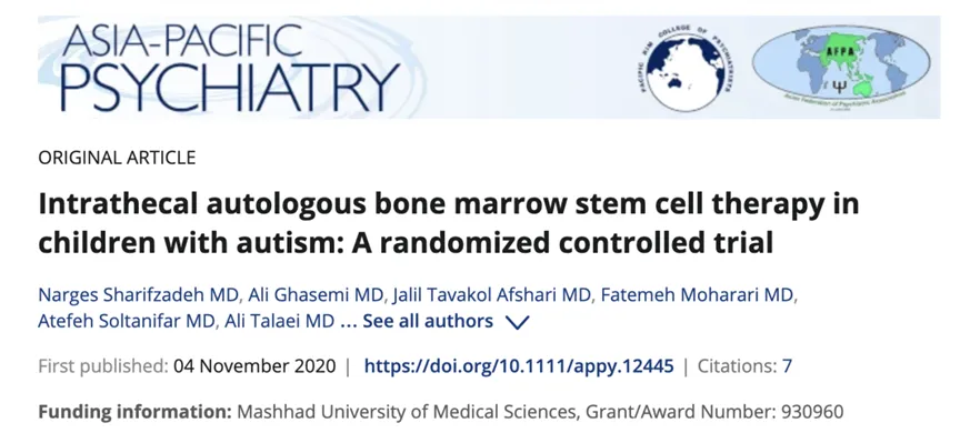 2020年干细胞治疗自闭症临床案例