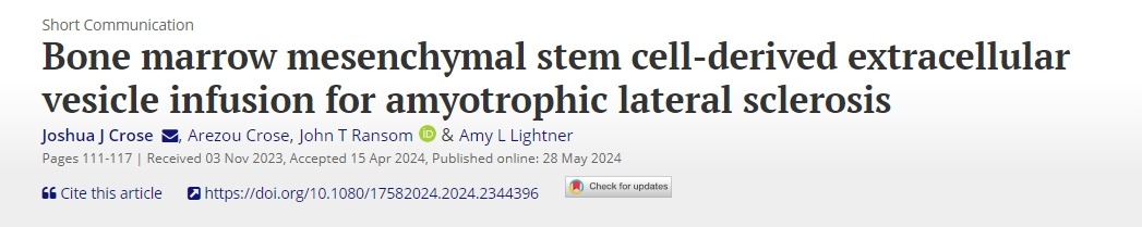 骨髓间充质干细胞来源的细胞外囊泡输注治疗肌萎缩侧索硬化症