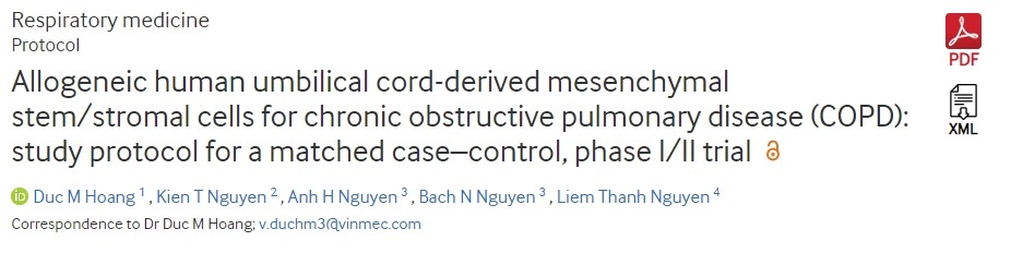 同种异体人脐带间充质干细胞/基质细胞治疗慢性阻塞性肺病 (COPD)：匹配病例对照、I/II期临床试验的研究方案