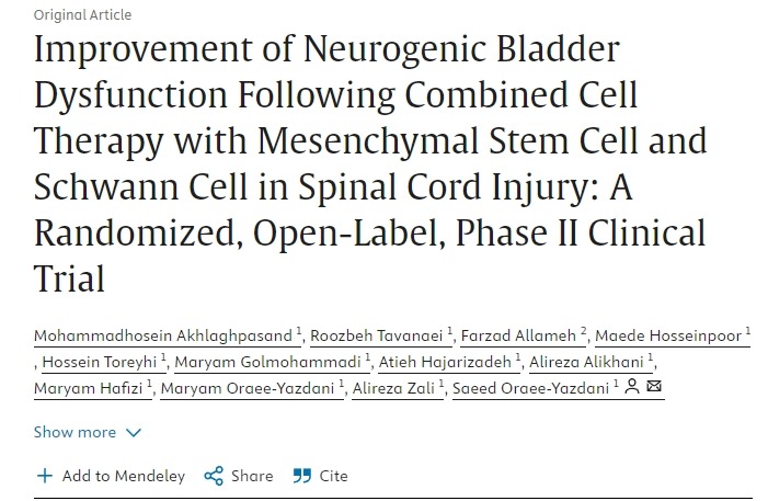间充质干细胞和雪旺细胞联合治疗脊髓损伤后神经源性膀胱功能障碍的改善：一项随机、开放标签、 II 期临床试验