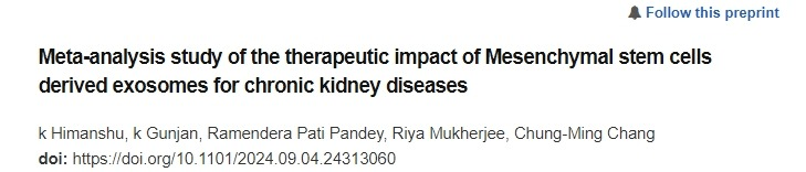 间充质干细胞来源的外泌体对慢性肾脏病治疗效果的荟萃分析研究